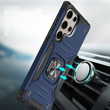 For Samsung S25 Ultra Case Magnetic Kickstand Shockproof Cover +Tempered Glass