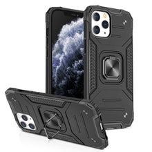 For iPhone XR Case Magnetic Kickstand Shockproof Phone Cover + Tempered Glass