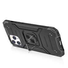 For iPhone 8 Plus/7 Plus Case Metal Kickstand Shockproof Cover + Tempered Glass