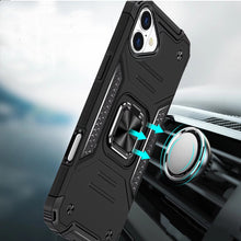 For iPhone 16 6.1inch Case Rugged Magnetic Stand Shockproof + Tempered Glass