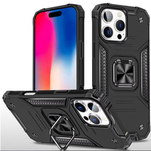 For iPhone 16 Pro 6.3in Case Rugged Magnetic Stand Shockproof + Tempered Glass