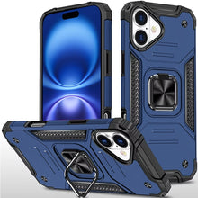 For iPhone 17 Case with Metal Kickstand Shockproof Phone Cover + Tempered Glass