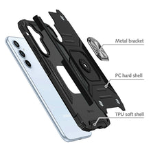 For Samsung S25 FE Case Magnetic Kickstand Shockproof Cover + Tempered Glass