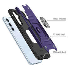For Samsung S25 FE Case Magnetic Kickstand Shockproof Cover + Tempered Glass