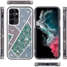For iPhone 15 PLUS Case Rhombus Bling Glitter Diamond Cover + 2 Tempered Glass