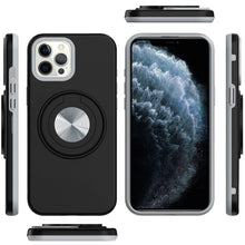 For iPhone 11 Pro Max Case Solid Rugged Shockproof w/ 360 Stand + Tempered Glass