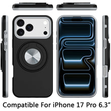For iPhone 17 PRO Case Solid Rugged Shockproof with 360 Stand + Tempered Glass