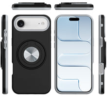 For iPhone Air Case Solid Rugged Shockproof Cover w/ 360 Stand + Tempered Glass