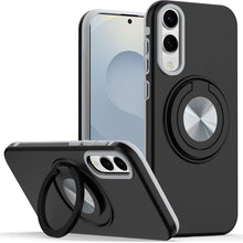 For Samsung S25 Edge Case Solid Rugged Magnetic Ring Stand + Tempered Glass