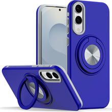 For Samsung S25 Edge Case Solid Rugged Magnetic Ring Stand + Tempered Glass