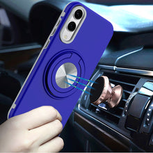 For Samsung S25 Edge Case Solid Rugged Magnetic Ring Stand + Tempered Glass