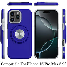 For iPhone 16 PRO MAX Case Solid Rugged Shockproof w/ 360 Stand + Tempered Glass