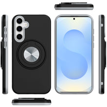 For Samsung S25+/S24+ Case Solid Rugged Magnetic with Ring Stand +Tempered Glass