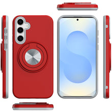 For Samsung S25+/S24+ Case Solid Rugged Magnetic with Ring Stand +Tempered Glass