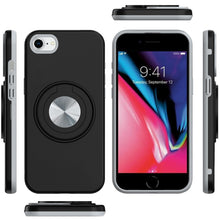 For iPhone SE 3/SE 2 iPhone 8/7 Case Solid Rugged w/ Ring Stand + Tempered Glass