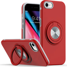 For iPhone SE 3/SE 2 iPhone 8/7 Case Solid Rugged w/ Ring Stand + Tempered Glass