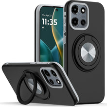 For Moto G Stylus 2025 Solid Rugged Shockproof with 360 Stand + Tempered Glass