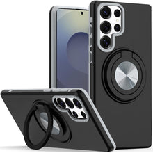 For Samsung S25 Ultra Case Solid Rugged Magnetic with Ring Stand +Tempered Glass