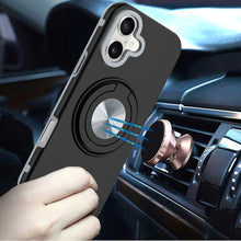 For iPhone 17 Case Solid Rugged Shockproof Cover with 360 Stand + Tempered Glass