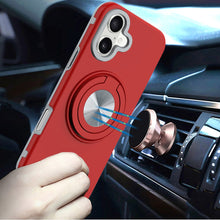 For iPhone 17 Case Solid Rugged Shockproof Cover with 360 Stand + Tempered Glass