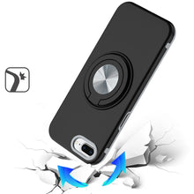 For iPhone 8 Plus/7 Plus Solid Rugged Shockproof with 360 Stand + Tempered Glass