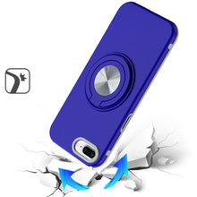 For iPhone 8 Plus/7 Plus Solid Rugged Shockproof with 360 Stand + Tempered Glass