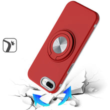 For iPhone 8 Plus/7 Plus Solid Rugged Shockproof with 360 Stand + Tempered Glass