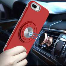 For iPhone 8 Plus/7 Plus Solid Rugged Shockproof with 360 Stand + Tempered Glass