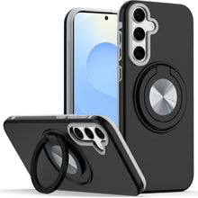 For Samsung S25/S24 Case Solid Rugged Magnetic with Ring Stand + Tempered Glass