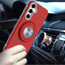 For Samsung S25/S24 Case Solid Rugged Magnetic with Ring Stand + Tempered Glass