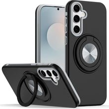 For Samsung S25 FE Case Solid Rugged Magnetic with Ring Stand + Tempered Glass