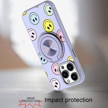 For iPhone 14 PRO MAX 6.7 in. Case Printed Design w/ Rotating Bling Ring Stand
