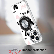 For iPhone 15 Pro Max Case Printed Design Bling Stand Cover + 2 Tempered Glass