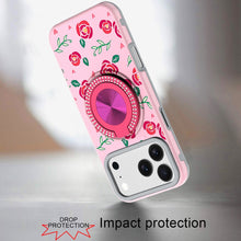 For iPhone 17 Pro Max Case Printed Design Bling 360 Stand Cover + Tempered Glass