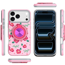 For iPhone 17 Pro Max Case Printed Design Bling 360 Stand Cover + Tempered Glass