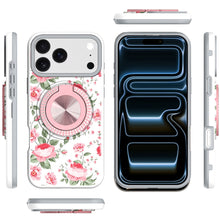 For iPhone 17 Pro Max Case Printed Design Bling 360 Stand Cover + Tempered Glass