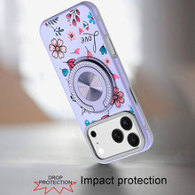 For iPhone 17 Pro Max Case Printed Design Bling 360 Stand Cover + Tempered Glass