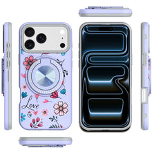 For iPhone 17 Pro Max Case Printed Design Bling 360 Stand Cover + Tempered Glass