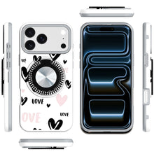 For iPhone 17 Pro Max Case Printed Design Bling 360 Stand Cover + Tempered Glass