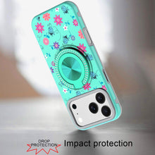 For iPhone 17 Pro Max Case Printed Design Bling 360 Stand Cover + Tempered Glass
