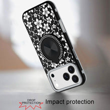 For iPhone 17 Pro Max Case Printed Design Bling 360 Stand Cover + Tempered Glass