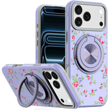 For iPhone 17 Pro Max Case Printed Design Bling 360 Stand Cover + Tempered Glass