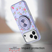 For iPhone 17 Pro Max Case Printed Design Bling 360 Stand Cover + Tempered Glass