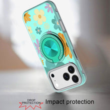 For iPhone 17 Pro Max Case Printed Design Bling 360 Stand Cover + Tempered Glass