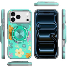 For iPhone 17 Pro Max Case Printed Design Bling 360 Stand Cover + Tempered Glass