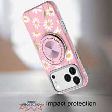 For iPhone 17 Pro Max Case Printed Design Bling 360 Stand Cover + Tempered Glass