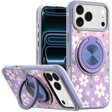 For iPhone 17 Pro Max Case Printed Design Bling 360 Stand Cover + Tempered Glass