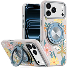 For iPhone 17 Pro Max Case Printed Design Bling 360 Stand Cover + Tempered Glass