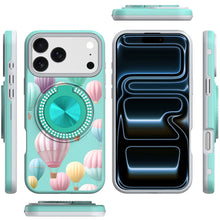 For iPhone 17 Pro Max Case Printed Design Bling 360 Stand Cover + Tempered Glass