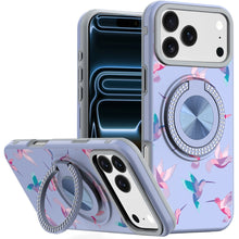 For iPhone 17 Pro Max Case Printed Design Bling 360 Stand Cover + Tempered Glass